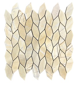 Mosaico de Piedra Gris Amarillo con Diseño de Flor de Arroz, Pulido, Moderno, para Pared Interior de Baño, Resistente al Agua, 8mm, 5 Años de Garantía - Product Image 4