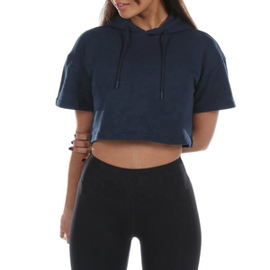 Sweat à capuche pour femme à épaules tombantes, imprimé personnalisé, en polaire blanche, imperméable, écologique, décontracté, à manches courtes, pour le printemps, en gros - Product Image 3