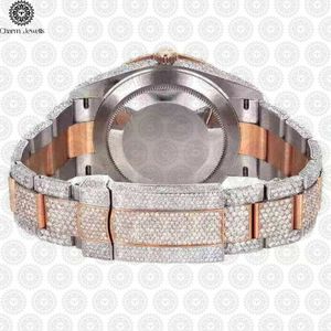 Reloj Mecánico Redondo de Acero Inoxidable de Lujo Charm_Jewells, Esfera Analógica, Cristal de Zafiro, Bisel con Diamantes, Cierre Plegable para Mujer - Product Image 2
