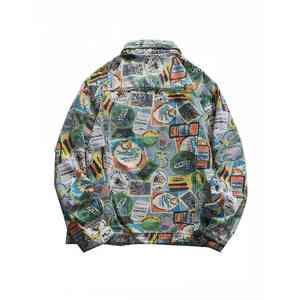 แจ็คเก็ตยีนส์พิมพ์ลายแบบซับลิเมชั่น ทรงดิสเทรส ซักแบบสโตนวอช สำหรับฤดูหนาว ผลิตจากผ้าฝ้ายแท้ 100% แห้งเร็ว ระบายอากาศได้ดี เป็นมิตรต่อสิ่งแวดล้อม จาก Solid Traders - Product Image 2