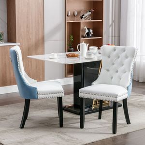 Sedia da Pranzo Nikki Collection AA Furniture, Design Contemporaneo di Alta Gamma, Rivestimento in Velluto PU, Design Trapuntato, Stile Moderno in Legno Massello - Product Image 1