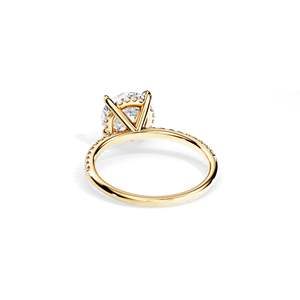 Women's 14K Gold plated Round Brilliant Cut Diamond Engagement Ring Prong Setting floral Style - Product Image 5