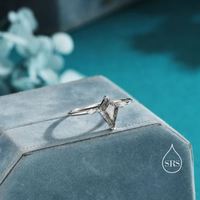 Bague de fiançailles et de mariage classique en argent sterling plaqué or, avec quartz rutile taillé en losange de 1 carat, forme cerf-volant, luxe