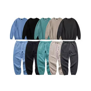 Ensemble de survêtements unisexes de haute qualité pour hommes, en molleton épais 380g, effet délavé, avec impression de logo personnalisé, grandes tailles, OEM/ODM - Product Image 2