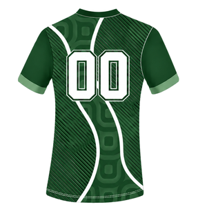 Camiseta de Rugby Verde Oscuro y Blanca, Manga Corta, Cuello en V, Uniforme de Equipo con Diseño Geométrico, Personalizable, Transpirable, Ropa Deportiva para Entrenamiento - Product Image 2