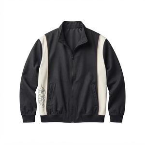 MEN PREMIUM SIDE CALLIGRAPHY COTTON <b>JACKET</b> CASUAL STREETWEAR <b>ZIP</b> <b>UP</b> <b>JACKET</b> - Product Image 1