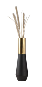 Florero Decorativo Moderno de Metal, Negro y Dorado, para Mesa - Product Image 3