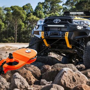 Blocco di sollevamento per verricello da 10 T (22.000 libbre) con capacità di 0,4-0,55 pollici per fune, accessorio per gancio verricello, sistema di pulegge per imbracature - Product Image 1