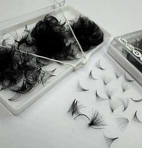 Extensiones de Pestañas de Volumen Sintético Hechas a Mano, Pre-fabricadas, 10D/14D/16D/20D, Naturales, Largas, Negras Mate, Marca Privada, Gran Venta - Product Image 2