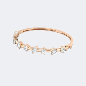 Bracelet jonc en or massif 3.00CTW avec diamants de taille mixte et pierres fantaisie multiformes serties à griffes, empilable, cadeau pour femme - Product Image 2