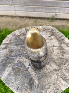 Verre à boire artisanal en corne de buffle, tasse faite à la main, style viking, tasse à bière, vaisselle rustique naturelle, collection en gros - Product Image 4