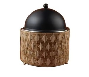 Nuevo Plato Cuadrado Acanalado Marrón con Asa Superior para Calentar Comida, Estilo Árabe, para Restaurantes Modernos y Hoteles - Product Image 2