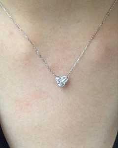 จี้เพชรรูปหัวใจ สร้อยคอทองคำแท้ 14k 18k ฝังเพชรแบบหนามเตย เพชรเพาะเลี้ยง ดีไซน์โดดเด่น ใส่ได้ทุกวัน เครื่องประดับคุณภาพสูง สร้อยคอแบบซ้อน ขายส่ง - Product Image 3