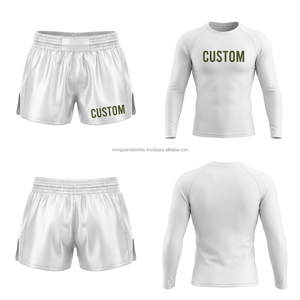 Shorts de boxe Muay Thai personnalisés de haute qualité, ensemble Rashguard, vêtements d'entraînement MMA, Spandex/Polyester, séchage rapide, extensible - Product Image 6