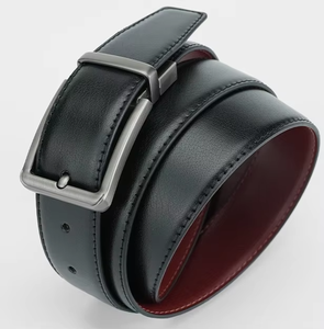 Cinturón de Cuero Vacuno Genuino para Hombre, Color Liso, Cómodo, Informal, con Hebilla Reversible - Product Image 2