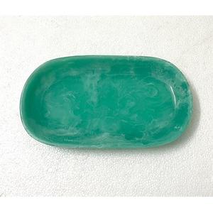 Plateau de service artisanal en résine avec motif marbré et tourbillon aquatique pour la maison, l'hôtel et la restauration - Product Image 1