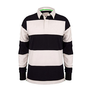 Camisa de Rugby de Manga Larga para Hombre, a Rayas, con Bloques de Color, de Algodón, Corte Regular, Cierre de Botones, Ropa para Adultos - Product Image 3