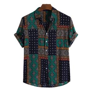 Última moda camisa de hombre de manga corta impresa al por mayor OEM Top Premium alta calidad precio barato 100% algodón diseño personalizado - Product Image 2