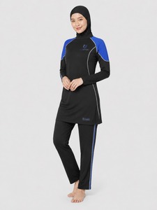 Ensemble de burkini athlétique musulman modeste deux pièces, design personnalisé, maillot de bain pour femmes, respirant, séchage rapide, haute qualité, en gros - Product Image 6