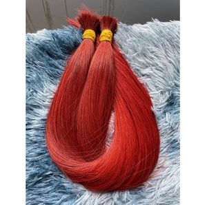 Mechones de Cabello de Color Rojo # Cabello Humano Liso Rojo 100% Virgen Vietnamita en Trama, Sedoso y Suave, Venta al Por Mayor - Product Image 5