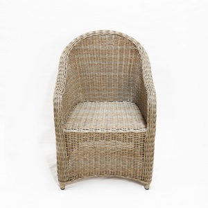Modern Nordic Style <b>Round</b> Back Dining <b>Chair</b> with Woven Rattan Armrests for Home Office Living Room Bedroom or Hotel Use - Product Image 2