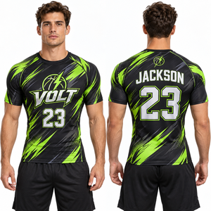 <b>Raglan</b> Compression Shirt Custom Team Logo Polyester Spandex Sports <b>Top</b> OEM Factory Sportswear Teamwear Fitness Practice Gym Wear - Product Image 4