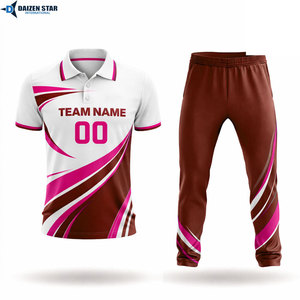 Unisex White Blue Geometric Print Sports Kit Short Sleeve cricket uniform With Matching <b>Pants</b> Quick Dry Regular Fit All Seasons - Product Image 3