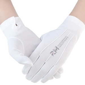 ถุงมือสีขาว RMI คุณภาพดีที่สุด ถุงมือเนื้อนุ่ม ถุงมือเมสันแบบกำหนดเอง ถุงมือปักลายสำหรับจราจร ถุงมือไนลอนสีขาวสำหรับขบวนพาเหรด - Product Image 1