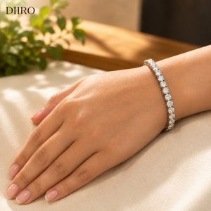 Luxury Moissanite Tennis <b>Bracelet</b> 925 Sterling <b>Silver</b> Round Brilliant Cut Diamond Women's <b>Bracelets</b> - Product Image 4