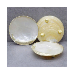 จานเปลือกหอยมุกธรรมชาติสุดหรู งานแฮนด์เมด ของตกแต่งสไตล์ชายทะเล - Product Image 5
