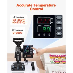 Presse à Chaud Numérique Multifonction 8-en-1 à Contrôle Précis, Rotation à 360 Degrés, 15 x 15 Pouces, Chauffage Rapide et Uniforme - Product Image 3