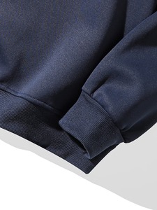 Sweat-shirt à col montant en molleton de coton respirant pour femme, broderie de logo personnalisée, coupe ample, décontracté, hiver, anti-boulochage, coupe classique - Product Image 3
