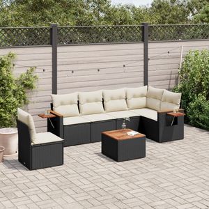 Grand ensemble de canapés de jardin modulaires en rotin PE noir, meubles d'extérieur modulaires élégants - Product Image 1