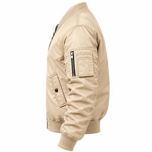 Chaqueta Bomber de Estilo Sólido para Hombre, Cierre Frontal Simple, Ligera, Informal, para Pedidos de Ropa de Marca Privada para Comercio Global - Product Image 3
