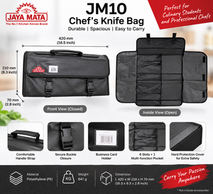 Estuche de Transporte para Cuchillos de Chef JM10, Duradero, 420 mm, Bolsa de Almacenamiento Profesional para Cuchillos de Cocina con 6 Ranuras, Porta Tarjetas de Visita, Material PE - Product Image 6
