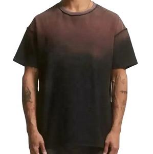 Camisetas de Hombre 2026, Nueva Moda, Alta Calidad, Logotipo Personalizado, Negras, Holgadas, Hombros Caídos, Lavado Ácido, Efecto Desgastado por el Sol - Product Image 6