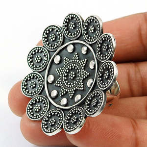 Solid 925 Sterling <b>Silver</b> Antique Look Artisan <b>Ring</b> Pretty <b>Adjustable</b> Design <b>Silver</b> Bohemian <b>Ring</b> Available At Reasonable Price - Product Image 4