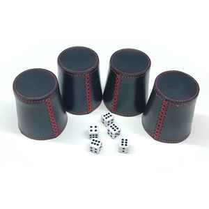 สินค้ามาใหม่ ถ้วยลูกเต๋าหนังวัวแท้ 100% ออกแบบตามสั่ง OEM ขนาด 16 เซนติเมตร พร้อมโลโก้สั่งทำ - Product Image 4