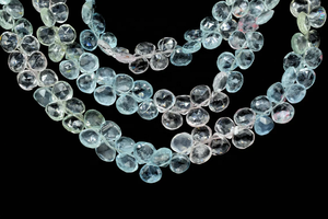 Perles à facettes aigue-marine en forme de coeur perles de pierre briolette multi-aigue-marine - Product Image 2