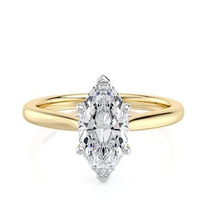 Bague de fiançailles solitaire en diamant de laboratoire taille marquise 2,35 carats, or jaune, 6 griffes, bijoux fins de mariage, vente en gros - Product Image 1