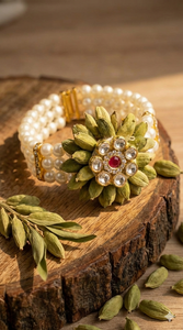 Stunning Traditional Elaichi White Beaded <b>Bracelet</b> for Bride Women Indian <b>Pakistan</b> Wedding Haldi Festival Accessories Wholesale - Product Image 3