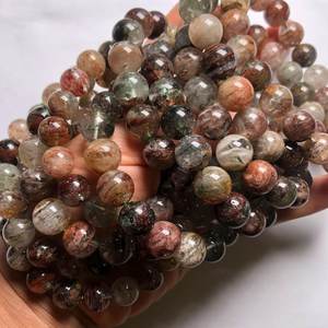 Cuarzo de jardín multicolor natural, cuarzo fantasma arcoíris de lodolita multicolor, tira de 7 pulgadas para la fabricación de joyas - Product Image 6