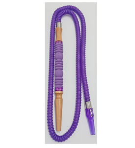 Precio al por mayor, compra a granel: Manguera de cachimba Yuoto Premium, flexible, de plástico morado, con mango de madera largo y juego de tubo de extensión Mod. - Product Image 3