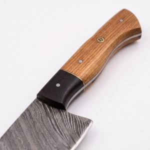 Couteau de chef Damas personnalisé, couteau de cuisine à lame fixe fait main avec étui en cuir, couteau de cuisine pour chefs, cadeau BBQ - Product Image 3