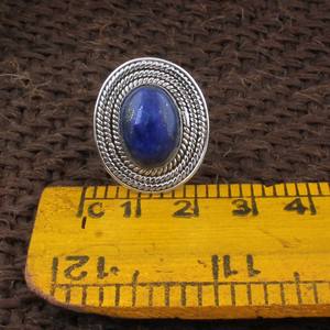 Bague en lapis-lazuli naturel, argent sterling 925, pierre précieuse bleu profond authentique, bijou fait main pour homme et femme - Product Image 4