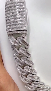Bracelet Moissanite Cuban Link pour Homme, Style Hip Hop Iced Out Tennis, Bijou de Luxe en Argent, Audacieux, Streetwear, Cadeau - Product Image 4