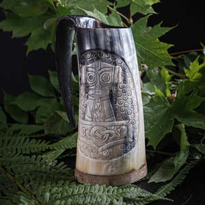 Jarra de Cuerno de Marca, Elegante Jarra de Cuerno Estilo Vikingo, Jarra de Cerveza Moderna para Cerveza Ale, Vino, Whisky, Café, Fiestas y Bares - Product Image 1