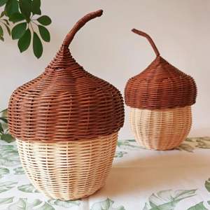 Panier en rotin tressé à la main de qualité supérieure, en forme de fruit, pour la décoration de la chambre d'enfant - Product Image 3