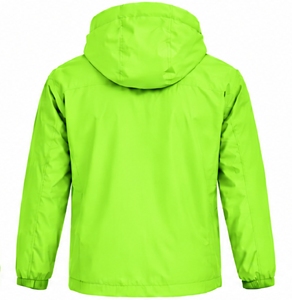 Veste à capuche imperméable vert néon pour homme, veste zippée sportive, col montant, coupe-vent d'hiver - Product Image 6