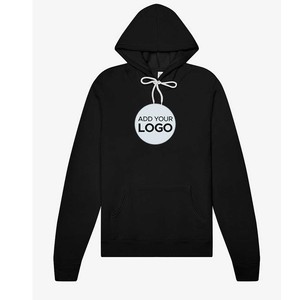 Sweat à capuche en coton à manches longues, imprimé, surdimensionné, noir, pour le printemps et l'automne, vente en gros - Product Image 2